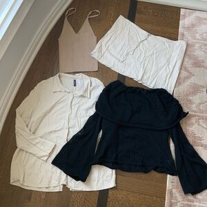 H&M And ROMWE Clothing LOT X 4 Pieces Women’s Size XL Skirt Tops NEW + Like New